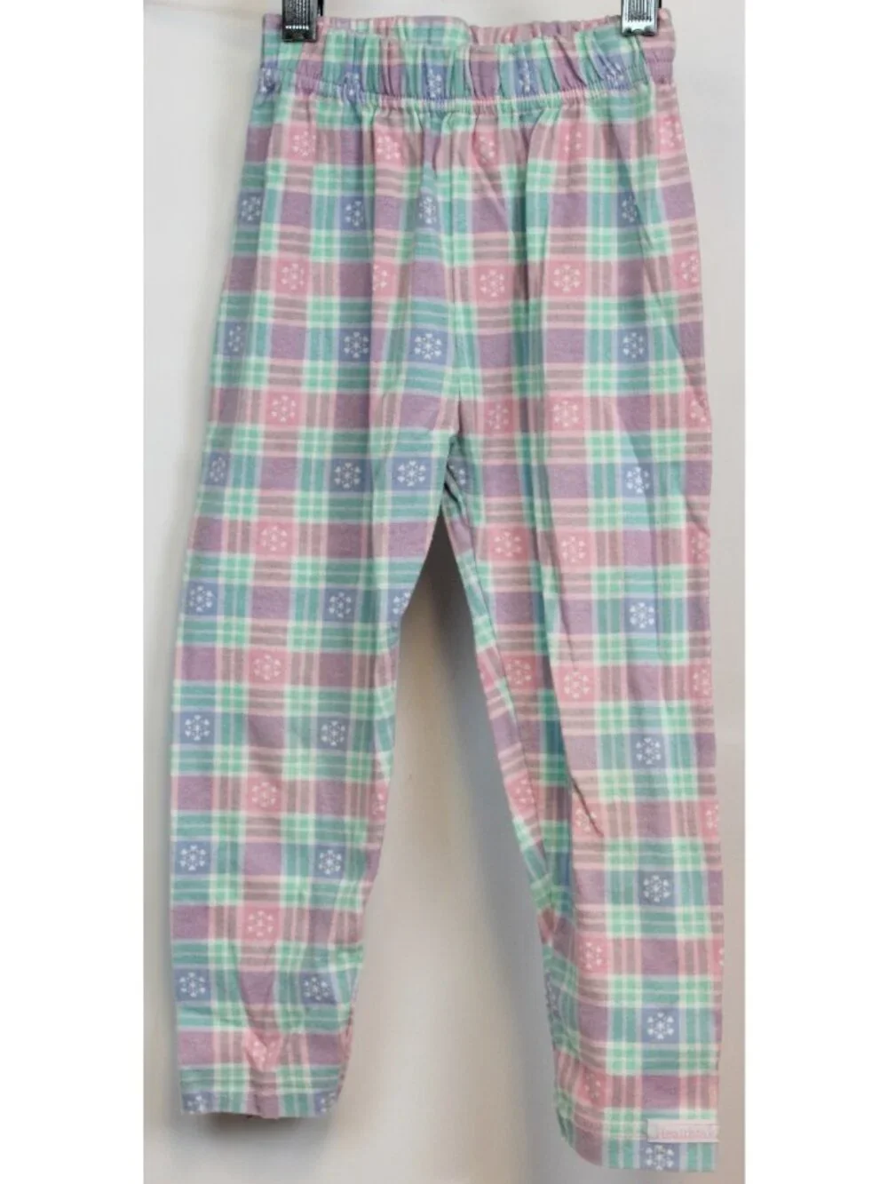 Vtg 90s Healthtex 4T Pink 2pc Shirt Pants  Plaid Snowflakes Turtleneck Polar Bea